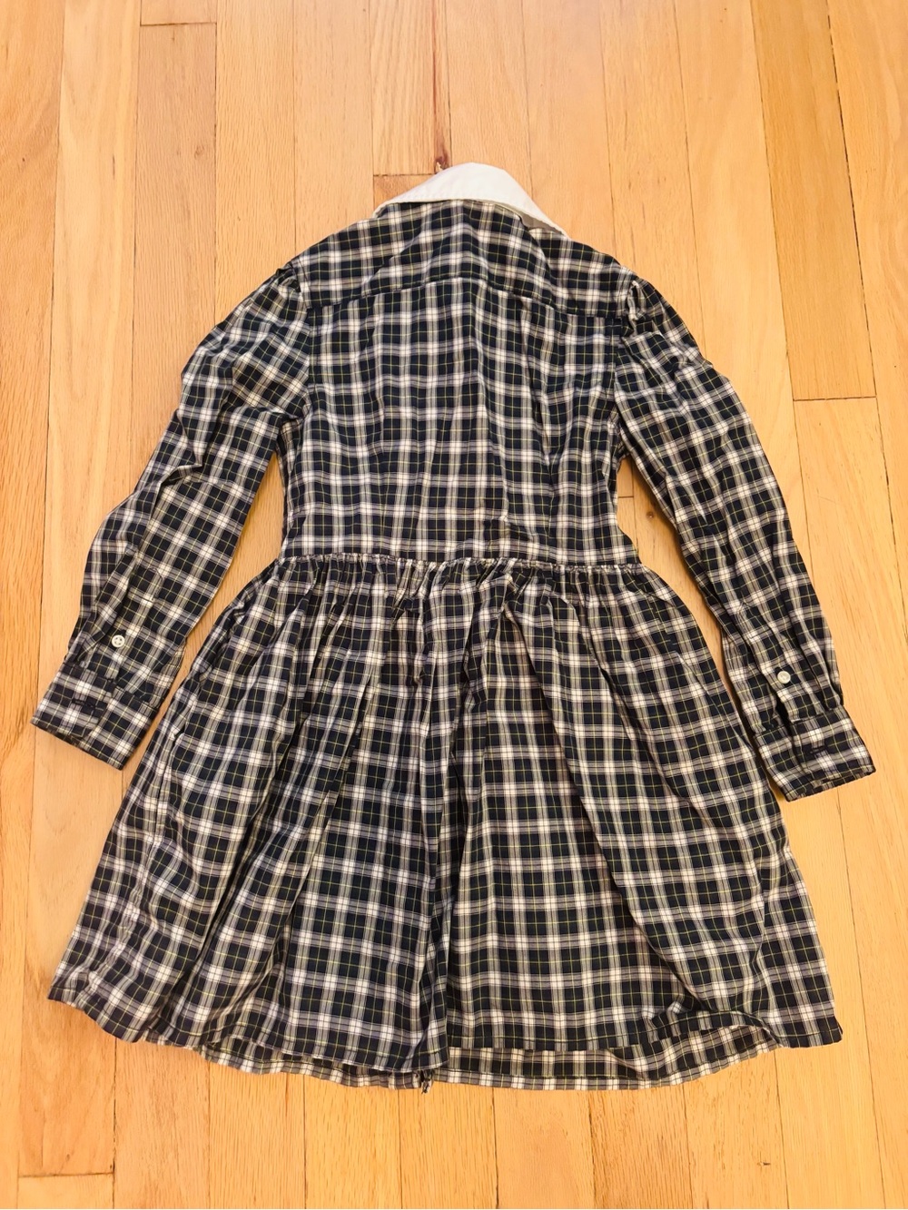 Polo by Ralph Lauren Navy and White Plaid Button-Down Girls Dress Sz: 4/4T - Picture 5 of 5